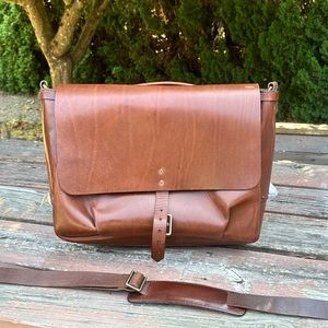 Satchel and Page Leather Messenger Mail bag Brief Like New Condition